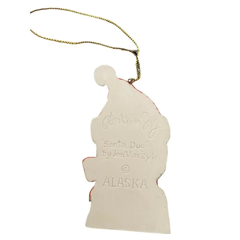 jon van zyle alaska santa dog husky christmas ornament